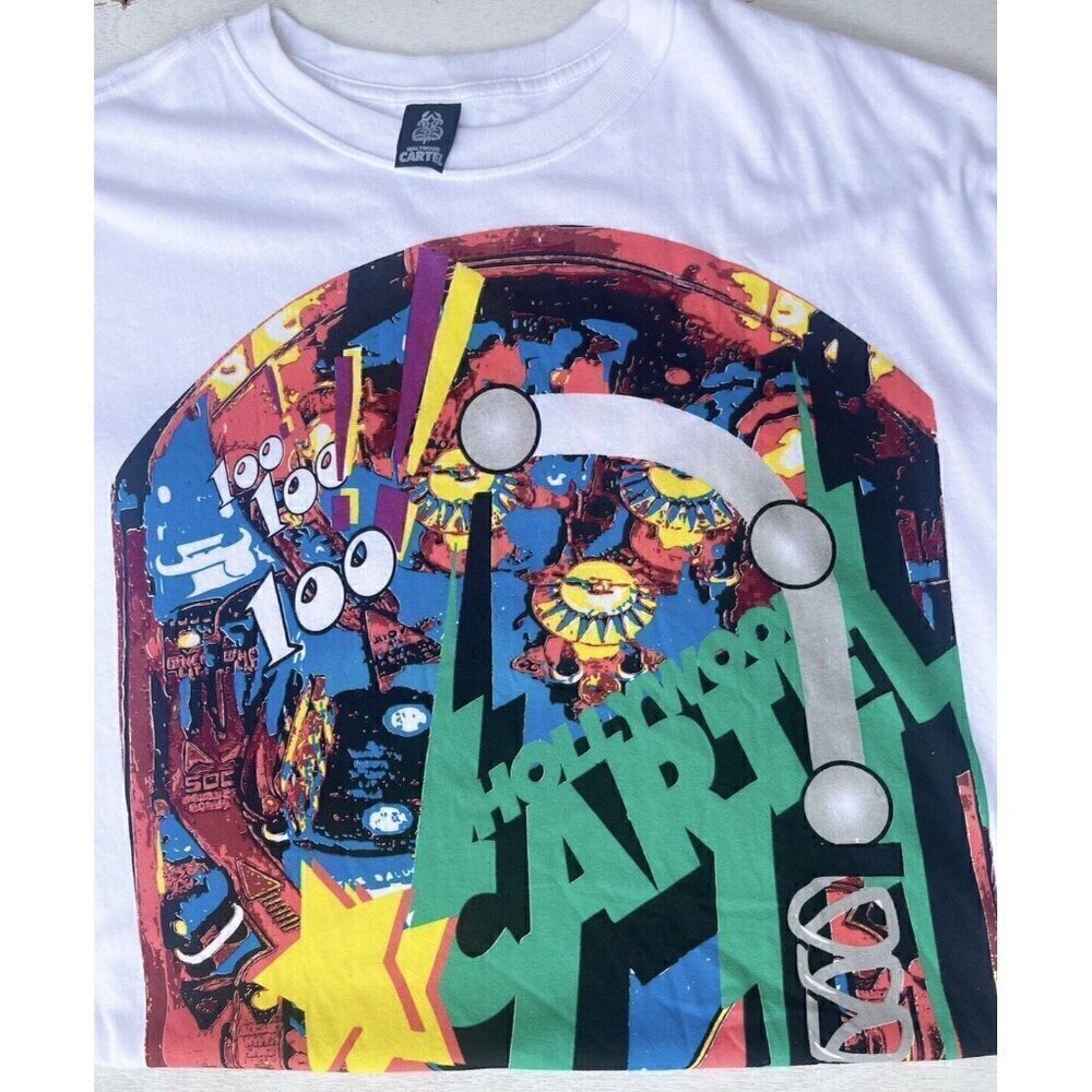 Hollywood Cartel Pin Ballen White T-Shirt Men’s Vintage 90s Size 3XL - Picture 10 of 16